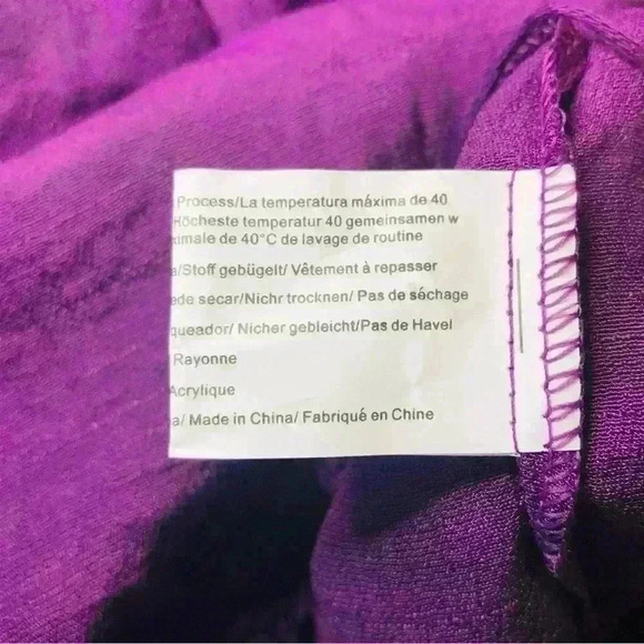 NWT Eggplant Purple Crochet Fringe Boho Swim Beach Resort Cover Up size small - Picture 9 of 12